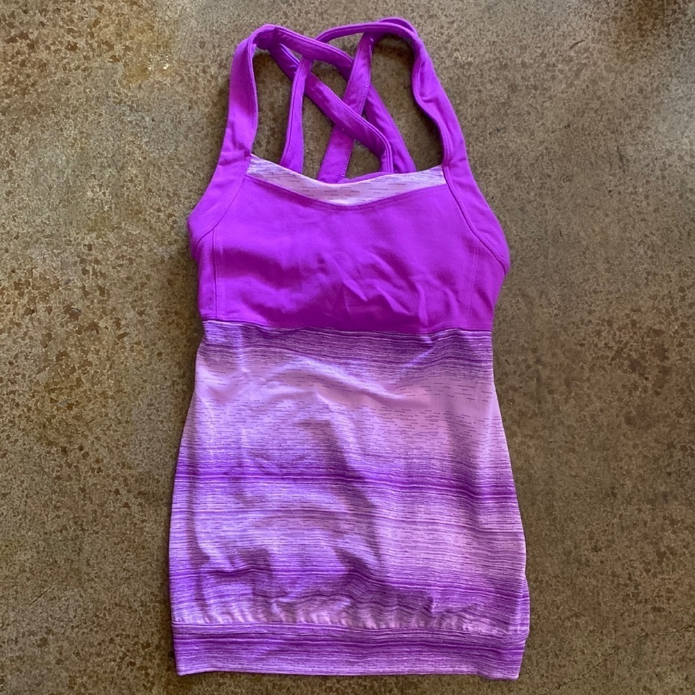 Athleta Stride Crunch and Punch Jaz cross back workout running tank top